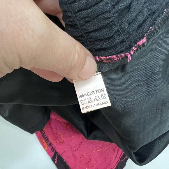 Beautiful UNIQUE Embroidered Boho Cami Babydoll Top/Tank Pink/Orange/Black S/M - Picture 7 of 9